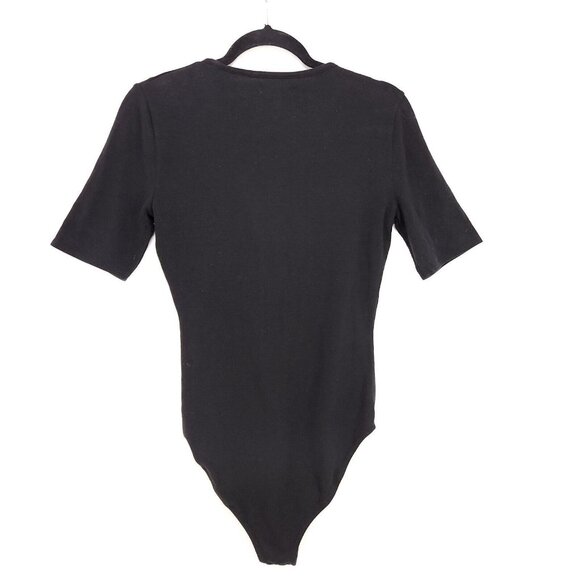 Madewell Bodysuit Size Medium Black Ribbed Long Sleeve Full-Coverage Layering - Picture 3 of 11